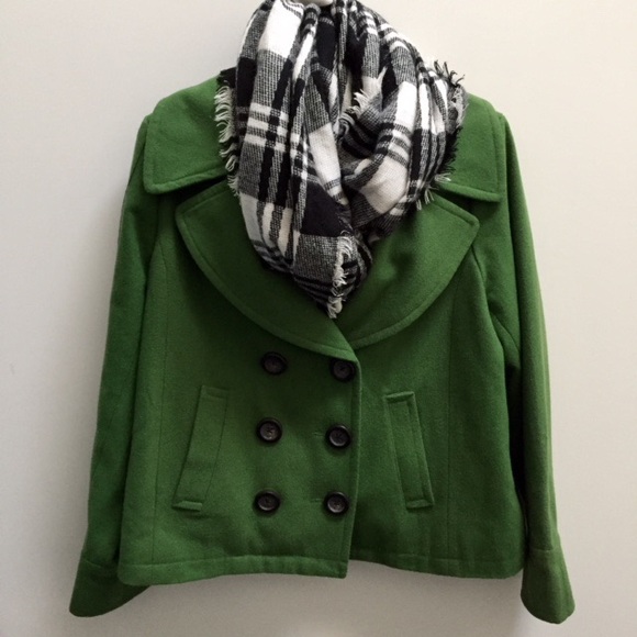 Fabulous Green short dress casual pea coat jacket double breasted - Christmas - Picture 3 of 3